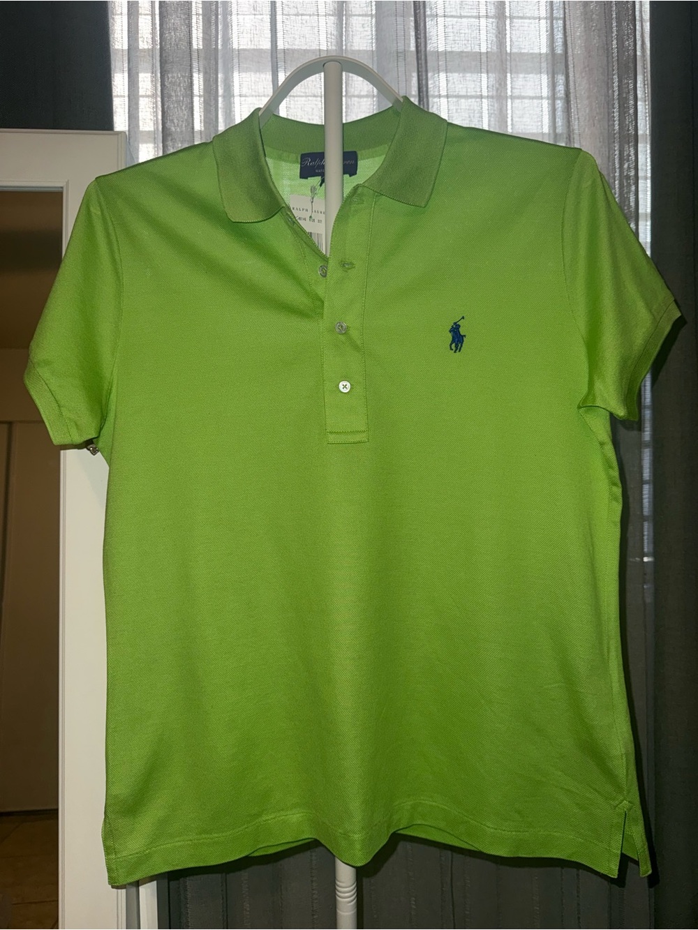 NWT Ralph Lauren Purple Label Lime Green Polo Shirt Made in Italy Mens L Slim